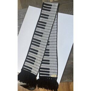 Edgerton “The Original Keyboard Scarf” Vintage 1981, Silver & Black, 60” x 7”